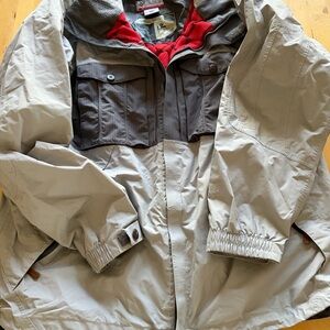 Columbia Gray and Red Convertible Outdoor Jacket